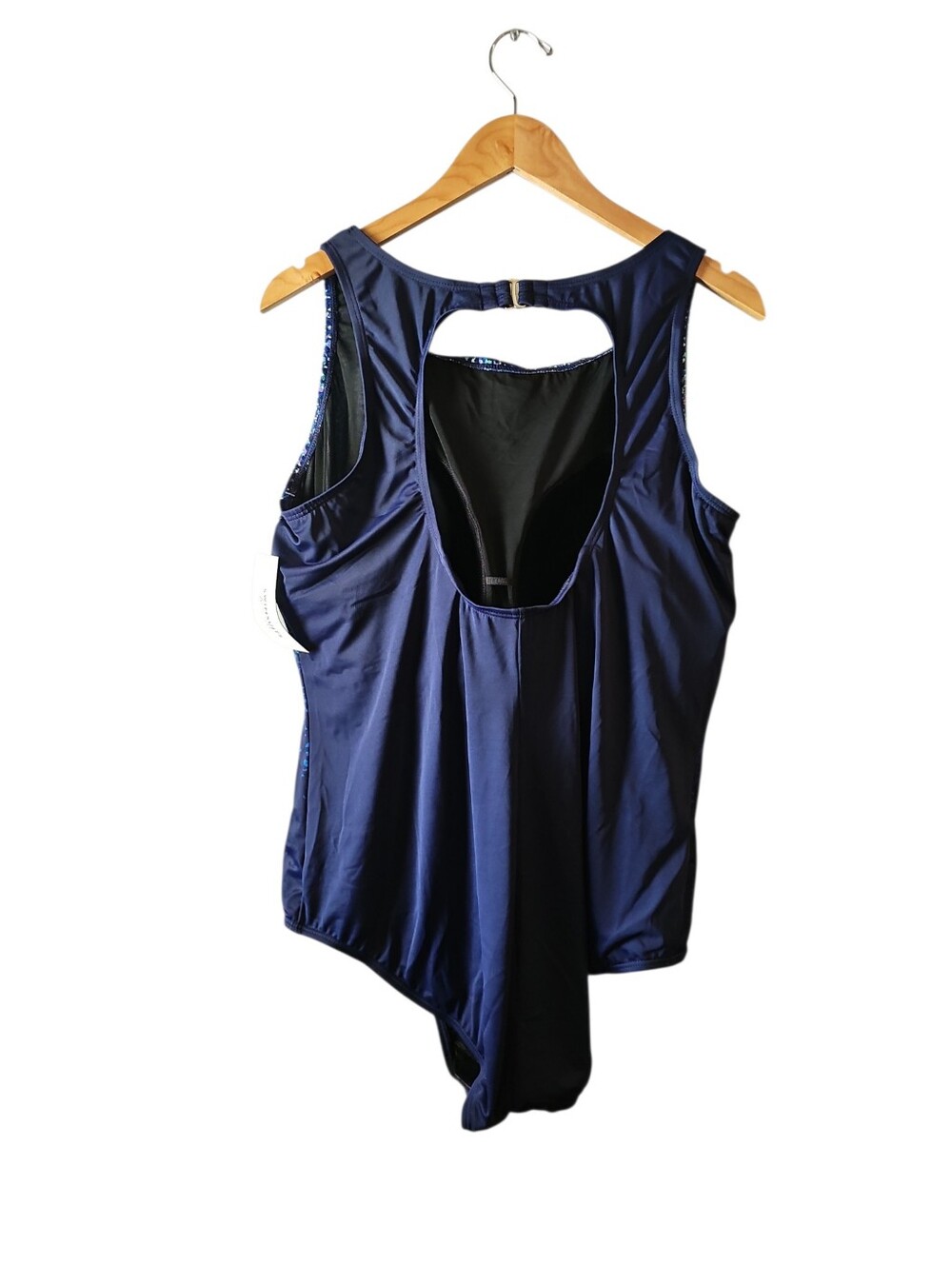 Swimsuits For ALL Plus-Size Blue Patterned High-Neck One-Piece Swimsuit NEW 28 - Picture 4 of 5